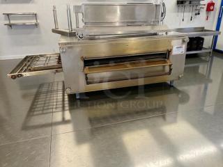 Like-new XLT commercial conveyor pizza oven, natural gas, model XLT-L-OVEN-0154, fully tested, and in working condition.