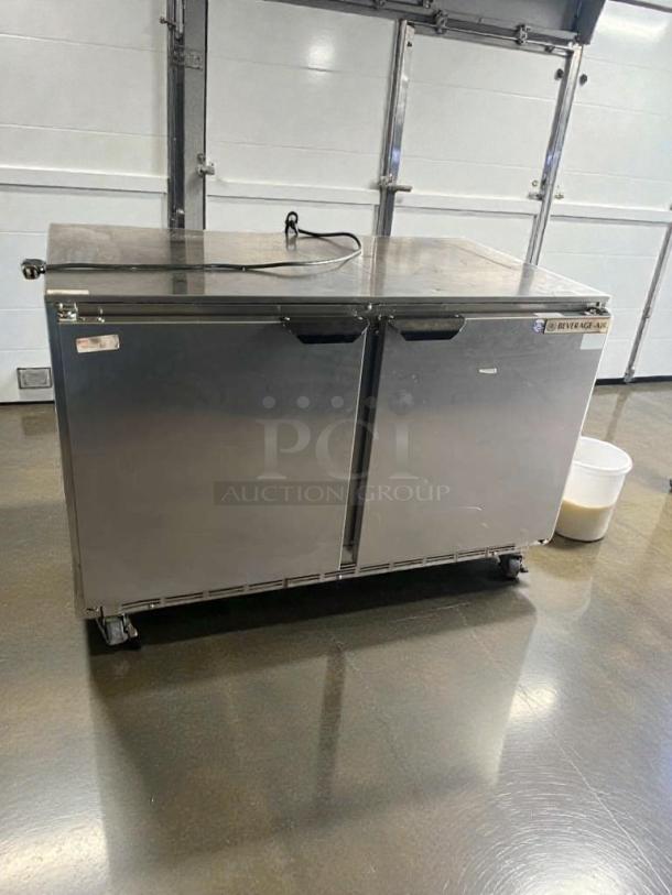 Immaculate Beverage-Air UCR48A-23 undercounter refrigerator, stainless steel, dual doors, 115V, fully tested, working condition.