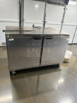 Immaculate Beverage-Air UCR48A-23 undercounter refrigerator, stainless steel, dual doors, 115V, fully tested, working condition.