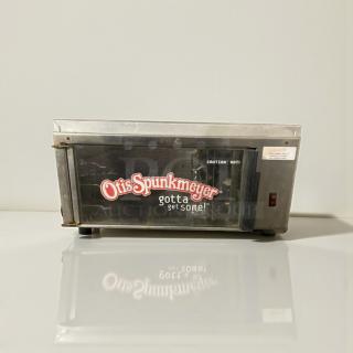 Otis Spunkmeyer OS-1 convection oven, top-tier condition, 120V, single-phase, fully tested. "Caution: Hot!" label visible.
