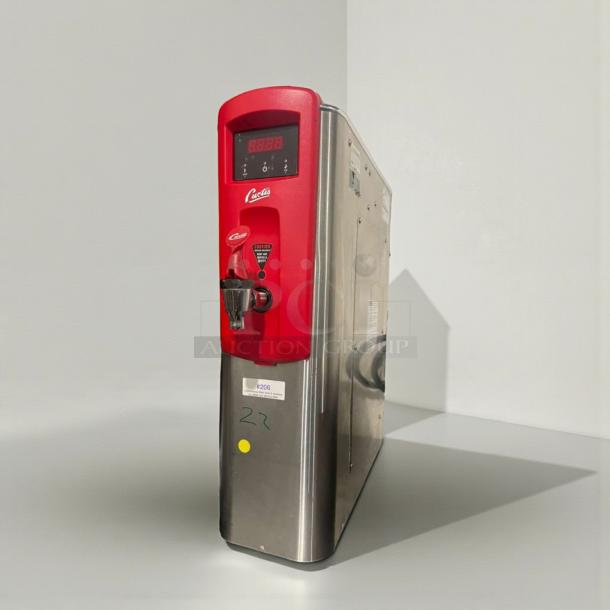 Superior condition Curtis WB5N commercial coffee brewer, 120V, single phase, fully tested. Red and stainless steel design.