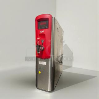 Superior condition Curtis WB5N commercial coffee brewer, 120V, single phase, fully tested. Red and stainless steel design.