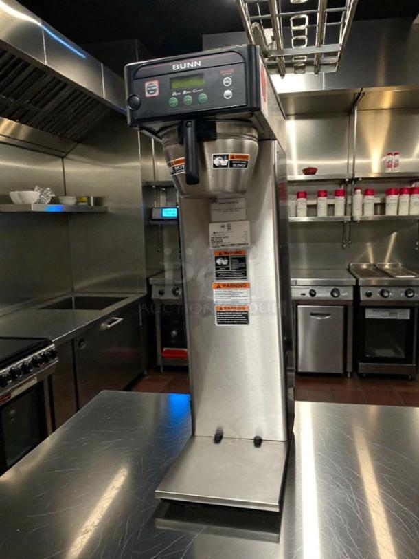 BUNN ICB-DV Tall commercial coffee brewer in premium condition, 120V, stainless steel, tested working, control panel visible.