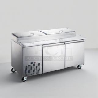 Kintera KRR70X refrigerated prep table in high-grade condition, 115V, single phase, fully tested and working, stainless steel finish.