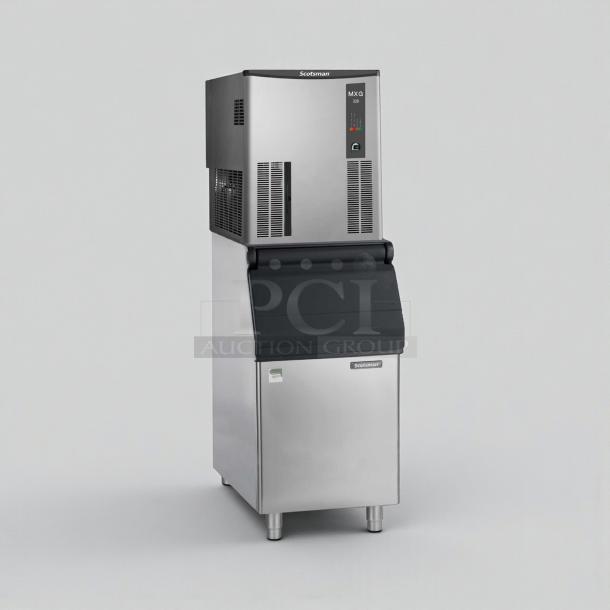 Scotsman BLMI-850A commercial ice maker, 115V, stainless steel, high-grade condition, fully tested, model SCO-L-ICE-0172.