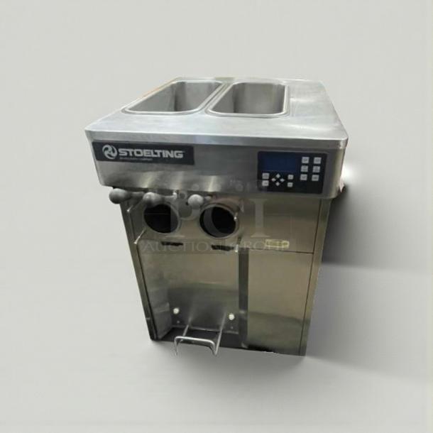 Stoelting F131-3812 soft serve machine, 208-240V, premium condition, fully tested, dual nozzle, control panel shown.