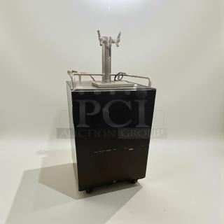 Kegco 3.4 CF Stainless Steel Beer Kegerator, dual tap, model BEV-M-KGR-0186, premium condition, fully tested.
