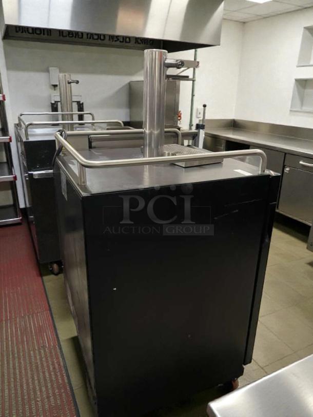Kegco 3.4 CF stainless steel kegerator, premium condition, tested, 32°F–50°F. Model BEV-M-KGR-0186.