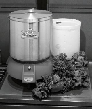 Electrolux Dito VP-1 “The Greens Machine” commercial vegetable dryer, stainless steel, pristine condition, 115V, label visible.