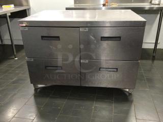 Delfield UCD4448N refrigerated drawer unit in exceptional condition, stainless steel, 115V, fully tested and working.