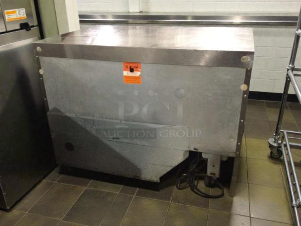 Delfield UCD4448N refrigerated drawer unit, stainless steel, 115V, tested, excellent condition, R-404A label visible.