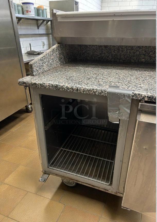 Marra Forni 87" commercial self-contained prep table, granite top, stainless steel, excellent condition, 115V/single phase.