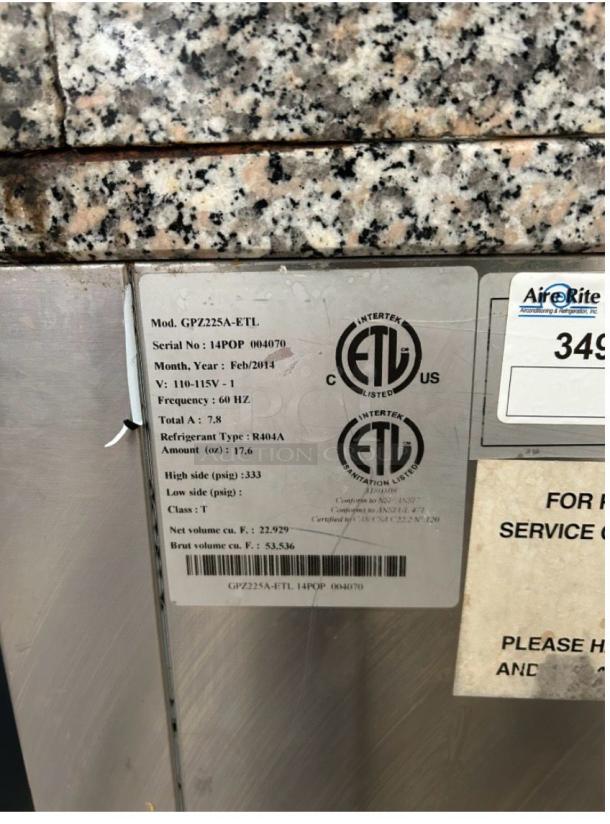 Marra Forni 87″ commercial prep table, self-contained, 115V, single phase, model MAR-L-PREP-0207, fully tested, ETL certified.