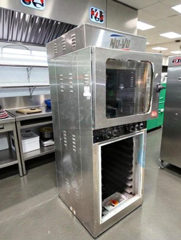 Nu-Vu OP-4/8M convection oven & proofer combo in exceptional condition, stainless steel, fully tested, 208V single phase.