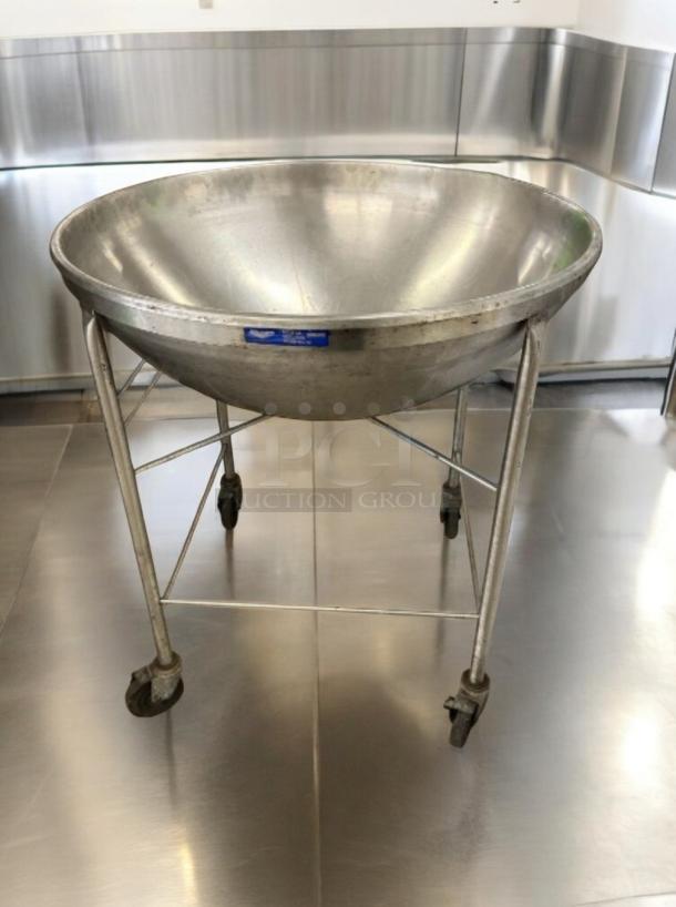 Vollrath 79818 stainless steel mobile mixing bowl stand with 80 Qt. bowl, immaculate condition, inspected, ready for use.