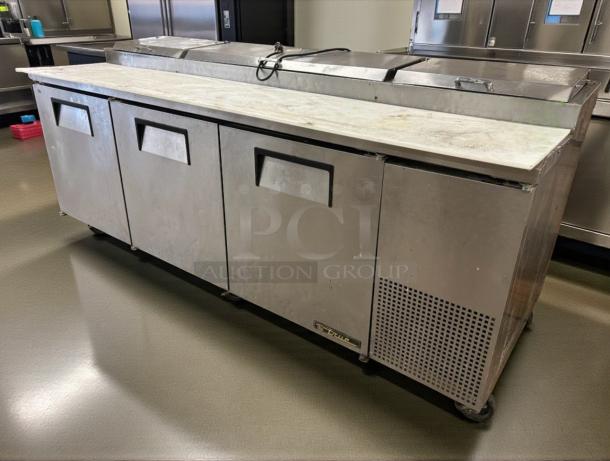 True TPP-93 commercial refrigerated prep table, stainless steel, 115V, premium condition, fully tested, by True Manufacturing.