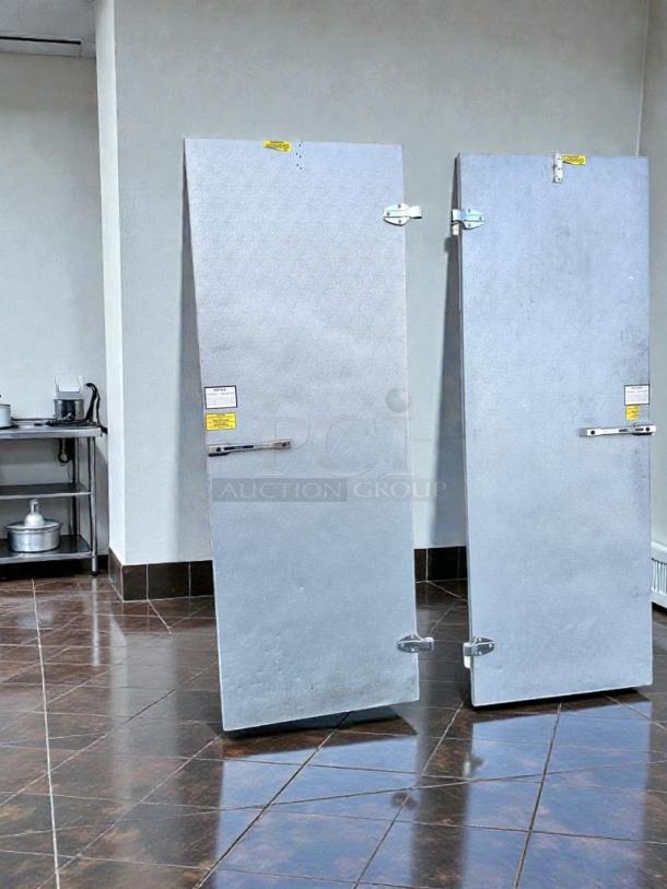 Nor-Lake walk-in cooler/freezer doors, immaculate condition, fully inspected, ready for installation. Model NOR-L-DOOR-0243.