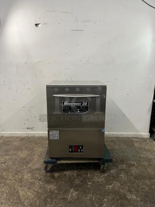 WAREFORCE UH30-E commercial dishwasher, stainless steel, mint condition, energy-efficient, high-temp, visible model label.