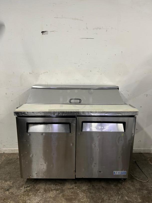 Turbo Air MST-48 M3 Series 48" Sandwich/Salad Prep Table, two doors, stainless steel, used condition.