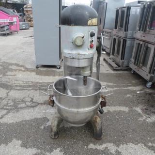 Hobart H-600T 60 Quart Stand Mixer, stainless steel bowl and hook, 208V, 3 phase, fair condition, functional at removal.