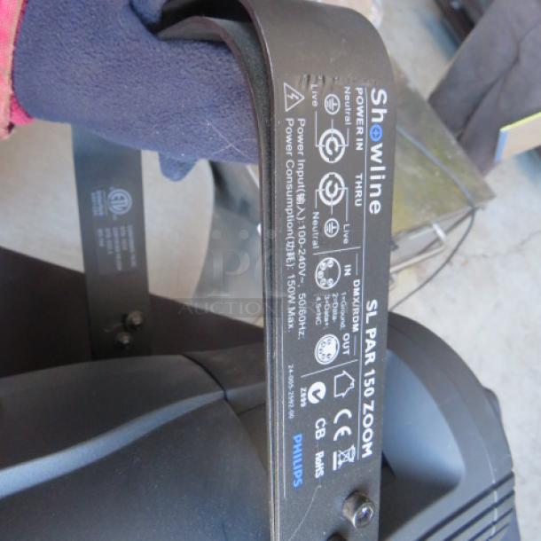 Phillips SHOWLINE SLPAR150 ZOOM can light, 100-240V, shown with manufacturer label, $1248.00.
