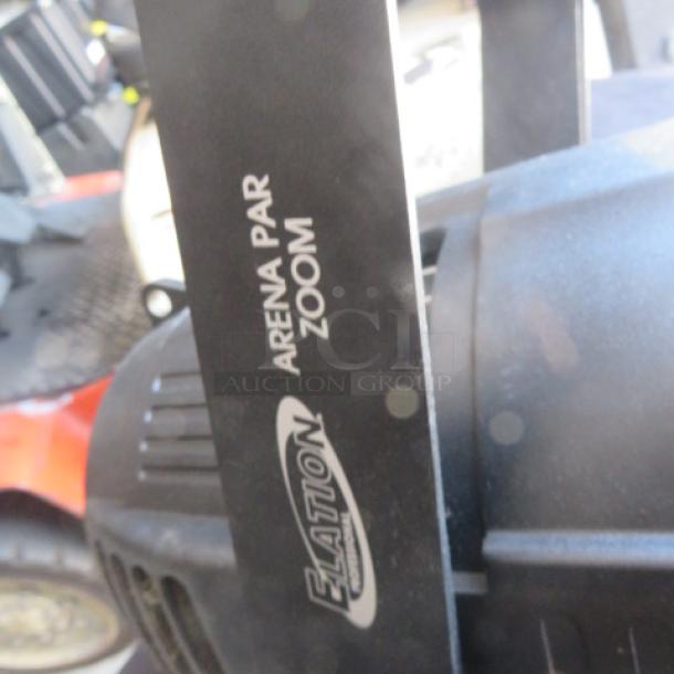 Elation Arena Par Zoom LED stage light, high performance, 100-240 Volt, model label visible, in good condition.