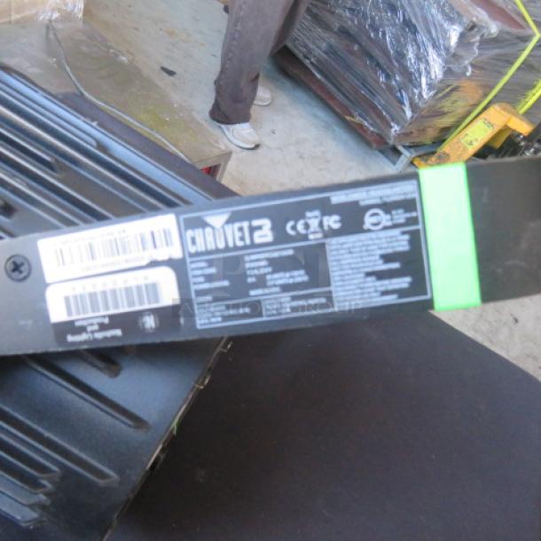 Chauvet DJ Slim Par Pro QZ12 USB LED stage light, 120V, label shows model and specifications, in good condition.