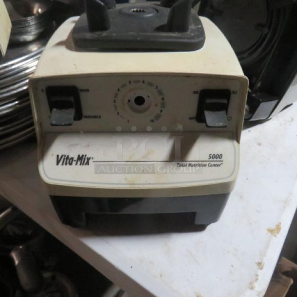 Vitamix 5000 Mixer, Model VM0103, 120V. Features variable speed, dials, and switches. Visible wear on base.