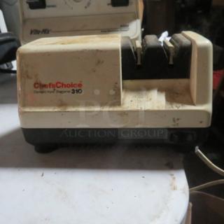 Chefs Choice Diamond Hone Sharpener Model 310, signs of wear, visible logo and model number.