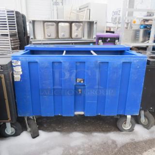 Blue Bud Light IRP Mobile Cooler with Serve Counter, Model IRP-2043, on casters. Dimensions: 60"x30"x43". Used condition.