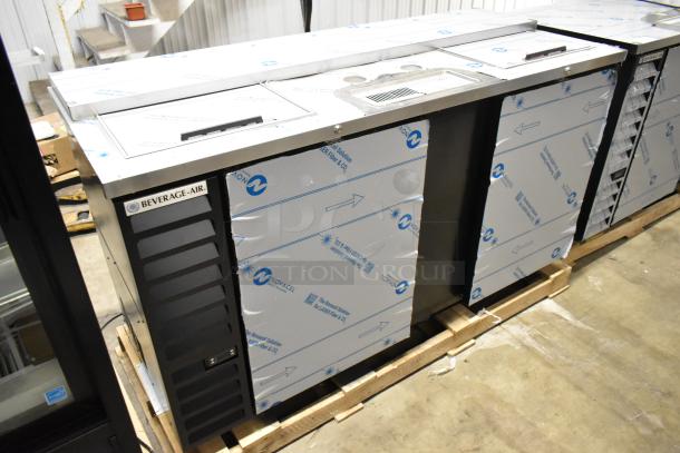 Brand new Beverage Air DD68HC-1-C-B kegerator, commercial 2 single tap, scratch and dent, 115V, 1 phase, metal finish.