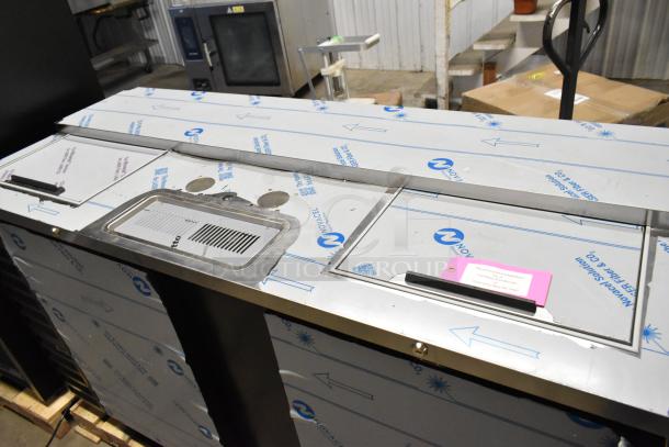 Brand new Beverage Air DD68HC-1-C-B kegerator, metal exterior, scratch and dent, 2 single taps, 115V, 1 phase, protective cover.