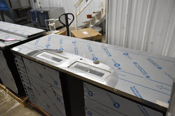 Brand new Beverage Air DD68HC-1-B-016 kegerator, double tap, 115 volts, 1 phase, minor scratches, protective film intact.