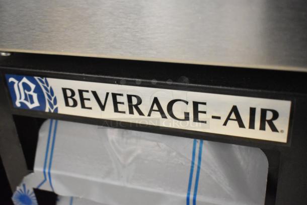 Brand new Beverage Air DD68HC-1-B-016 kegerator, scratch and dent, double tap, metal, 115V, visible logo.