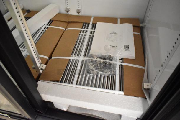 Brand new 2025 True GDM-33-HC-LD 2-door cooler, poly-coated racks, slight scratch and dent, 115V, 1 phase, includes manual.