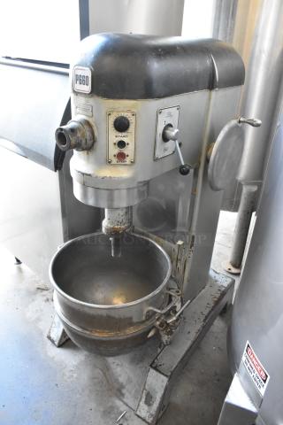 Hobart P660 Metal Commercial Floor Style 60 Quart Planetary Dough Mixer w/ Metal Mixing Bowl. 208 Volts, 1 Phase. - Item #1227833