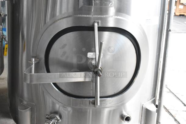 JV Northwest 10 BBL stainless steel beer brewing tank, 420-gallon capacity, floor style, fermenting use, excellent condition.