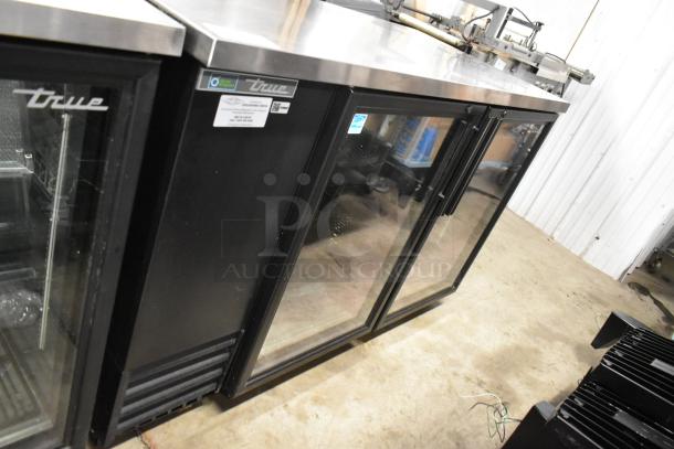 2023 True TBB-2G-HC-LD 2 Door Back Bar Cooler, metal, glass doors, stainless top, 115V, 1 phase, excellent condition.