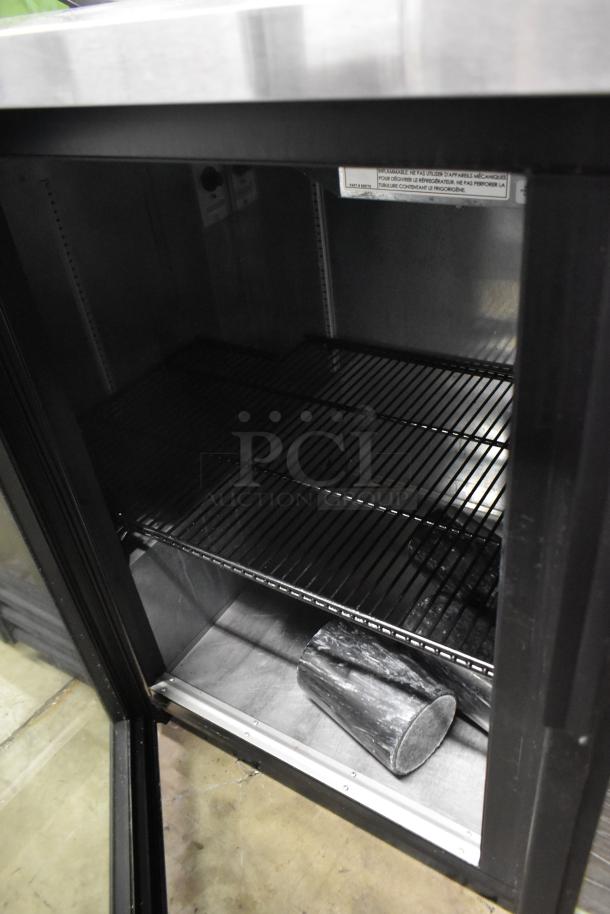 2023 True TBB-2G-HC-LD 2-door back bar cooler merchandiser, metal, excellent condition, 115V, 1 phase.