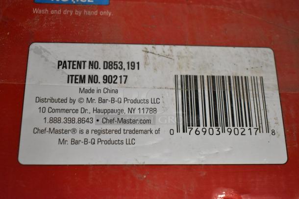 Brand new in box ChefMaster 90217 Butane Stove Cover, label shows patent D853,191, made in China, distributed by Mr. Bar-B-Q Products.
