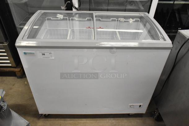 Excellence VBN-4 commercial chest freezer with poly coated baskets and casters, 115V, 1 phase, in used condition.