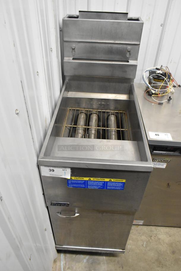 Pitco Frialator 35C stainless steel floor-style commercial deep fryer, natural gas, 90,000 BTU, used condition.