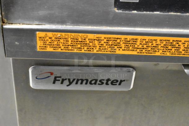2016 Frymaster FE155CSE stainless steel rethermalizer on casters, 208V, 1 phase, electric, warning label visible.