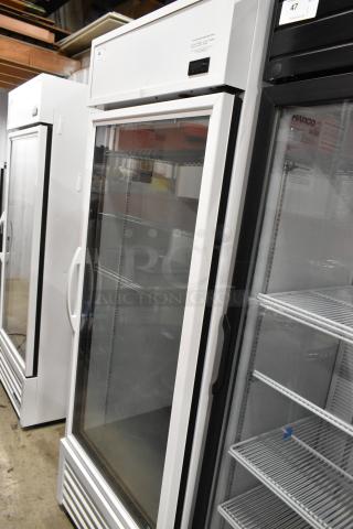 2021 True TSCI-600R-G-PH single door cooler, metal frame, glass door, poly-coated racks, 115V, 1 Phase, excellent condition.