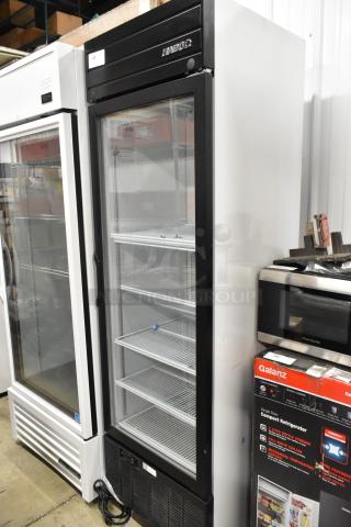 2019 Habco SE18 metal commercial single door cooler with poly coated racks, 115V, 1 phase. Excellent condition.