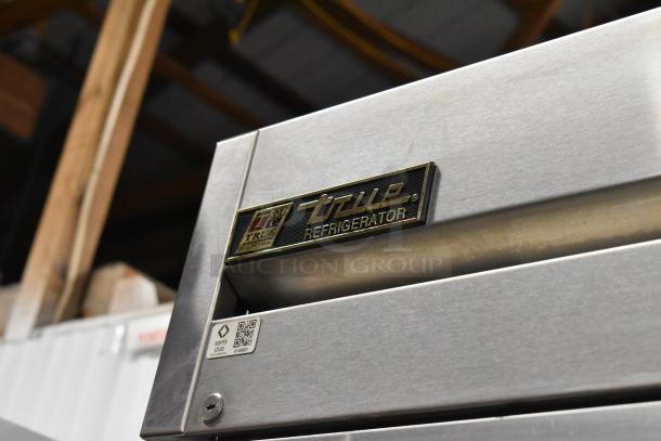True T-23 Stainless Steel Commercial Single Door Reach-In Cooler, 115V, with True refrigerator logo visible.