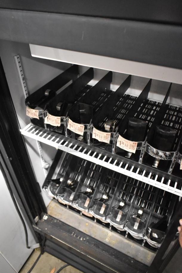 True GDM-41SL-48-HC-LD cooler with metal construction, two doors, poly-coated racks, 115V, 1-phase.