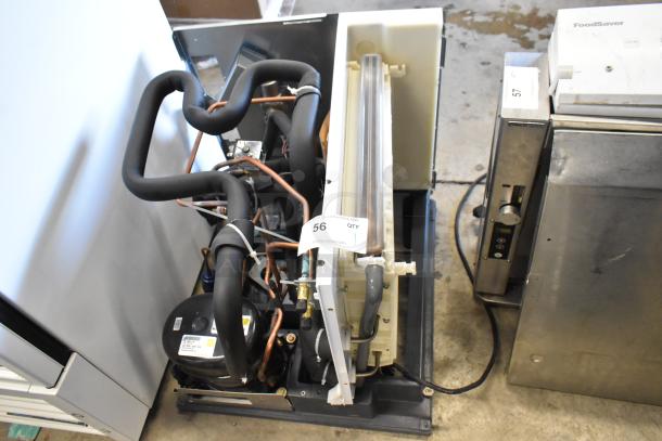 2024 Scotsman MC0522SW-32A Stainless Steel Ice Machine Head, exposed components. Tag indicates lot 56.