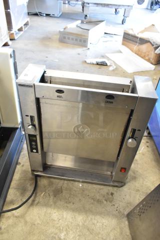Prince Castle CTS-WS stainless steel vertical contact toaster, 120 volts, with control knobs and labels for heel and crown.