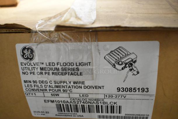 GE Evolve™ LED Flood Lights, Utility Medium Series, 50W, 120-277V, catalog EFM1010AAS2740NAS1BLCK, new in box.